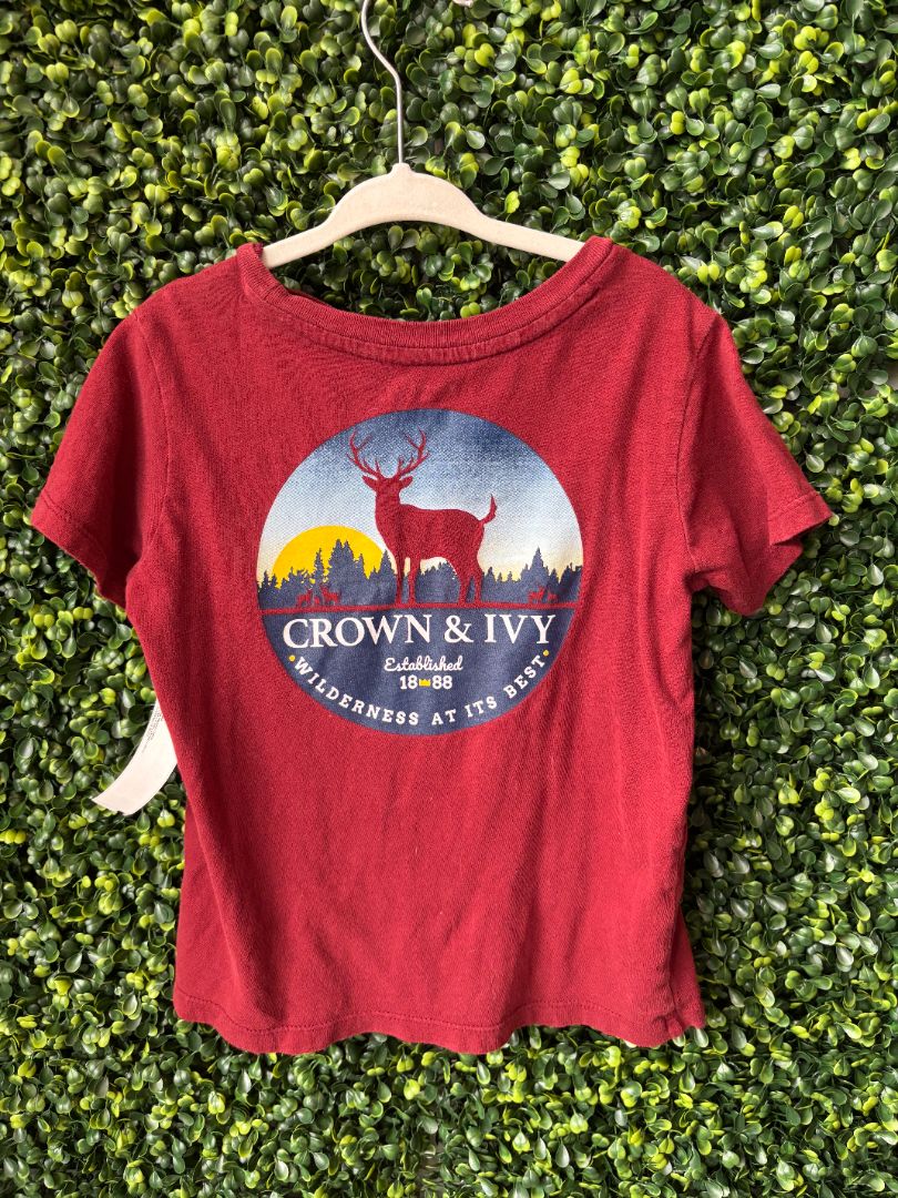 Burgundy Boys Crown and Ivy Shirt, 4T