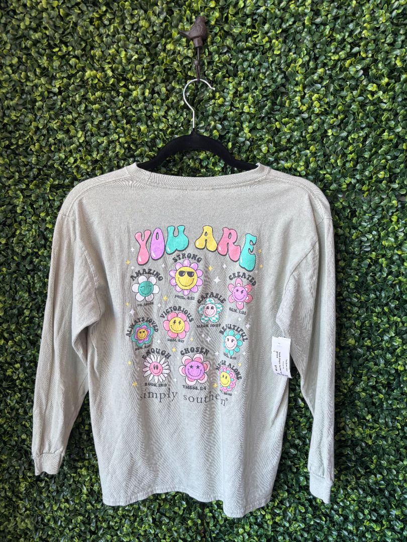 Sage Green Simply Southern Shirt, YL
