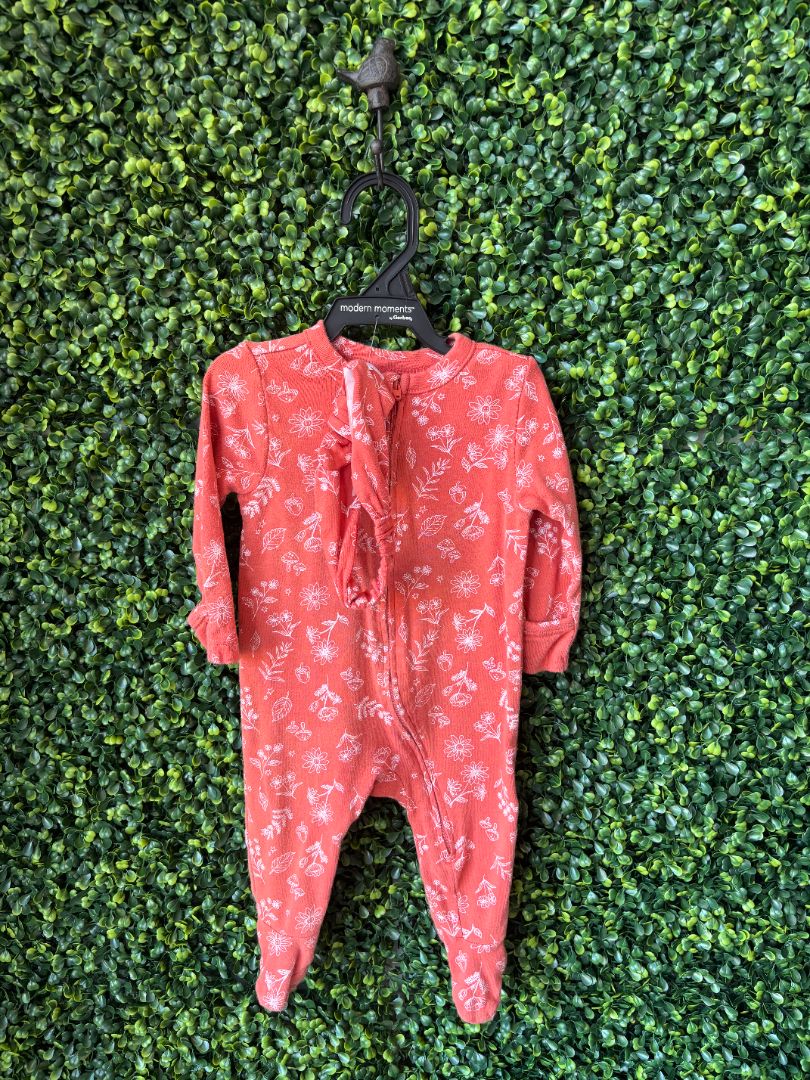 Old Navy Floral Sleeper + Bow, 3-6M