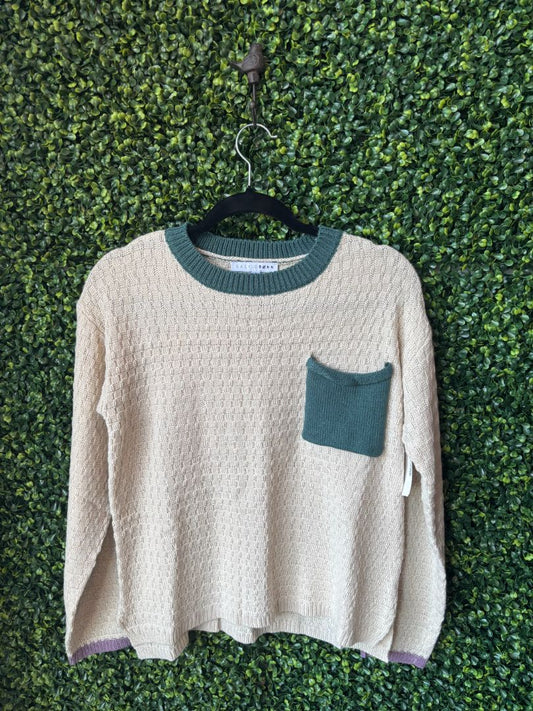 Green And White  Sweater, S