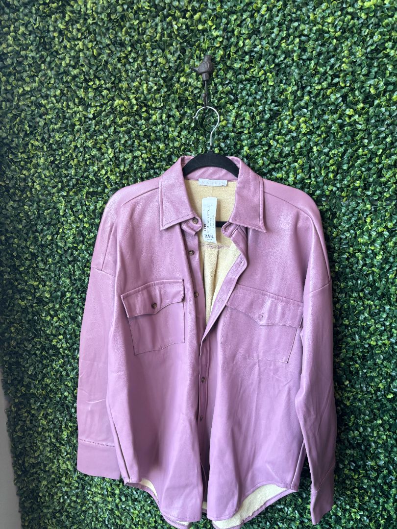 Purple Leather Jacket, L