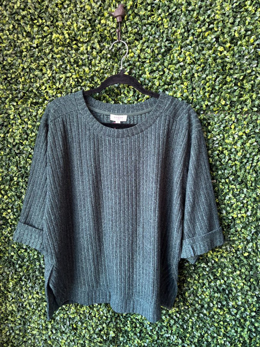 Green Half Sleeve Sweater, Small