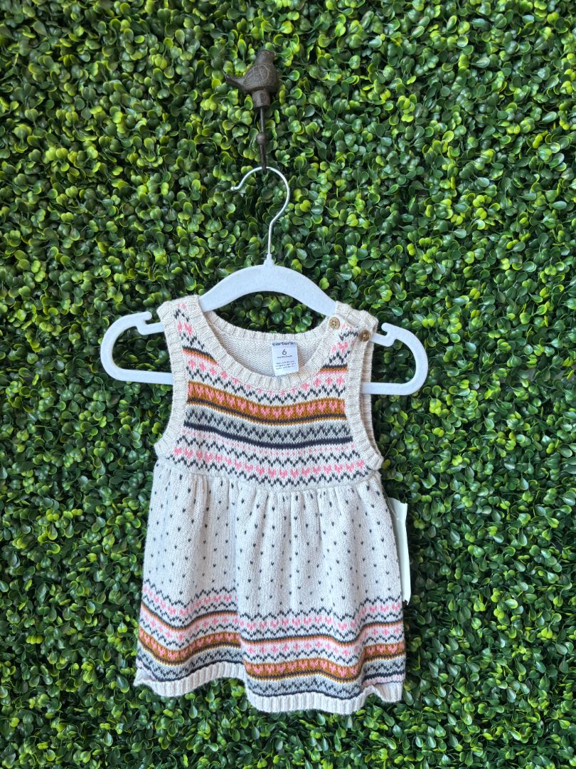 Tan  Girls Knitted Dress, 6M