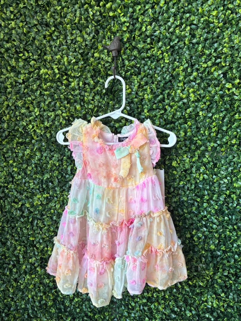 Multi  Girls Multi Color Dress, 12 Months