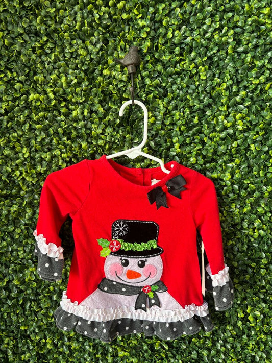 Red  Girls Christmas Shirt, 6-9M