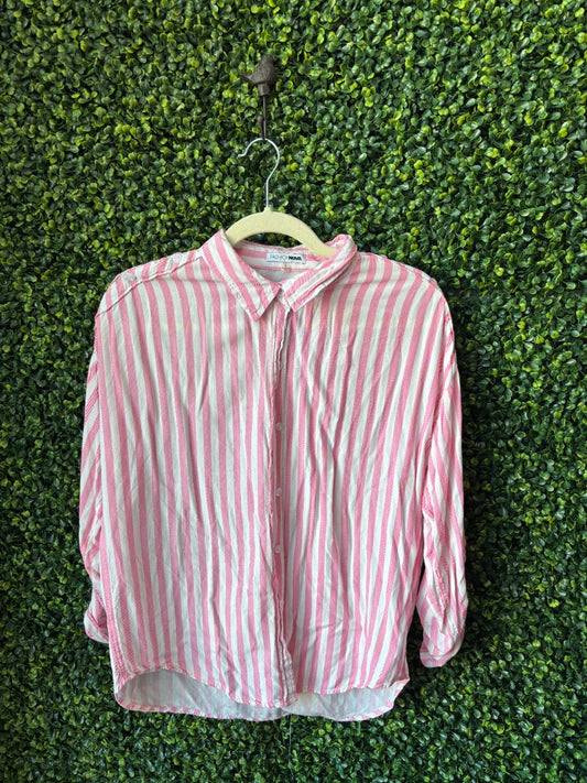 Pink  Fashion Nova Button-Up, Small