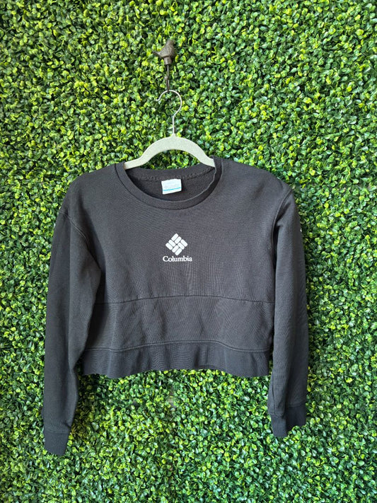 Black Columbia Cropped Crewneck, Small