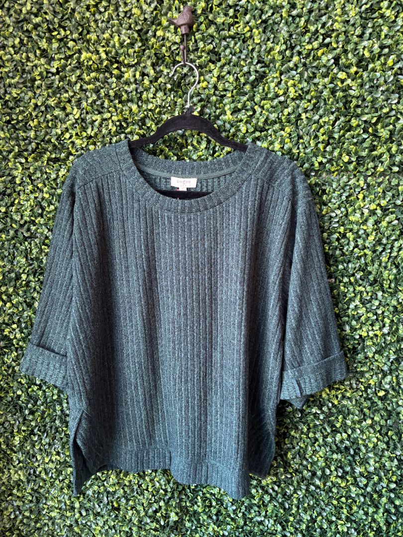 Green Half Sleeve Sweater, Small