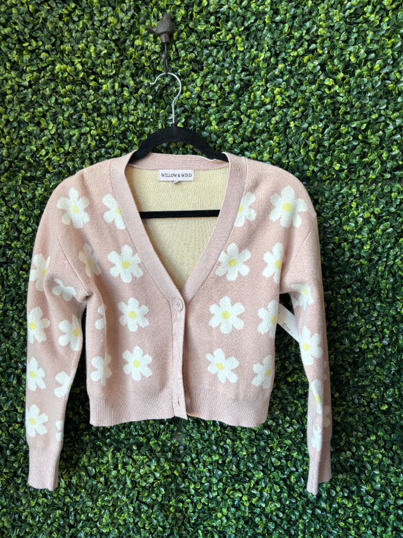Pink Daisy Cardigan, Small