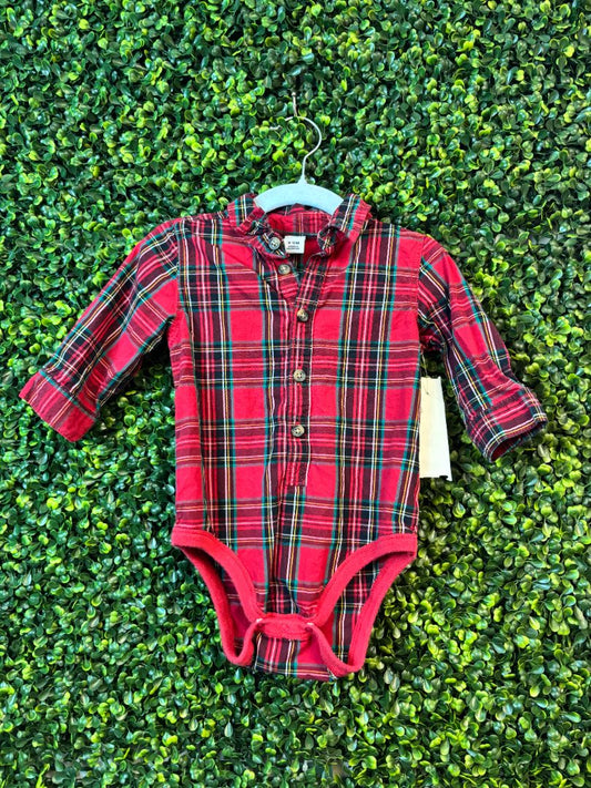 Flannel Old Navy Long Sleeve Onesie, 6-12M